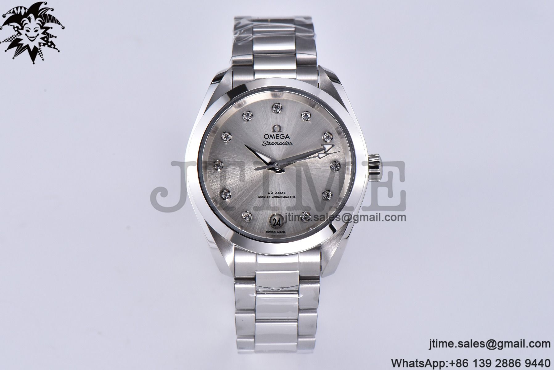 Aqua Terra 34mm Ladies SS VSF 1:1 Best Edition Silver Dial Diamonds Markers on SS Bracelet A8800 - Image 2