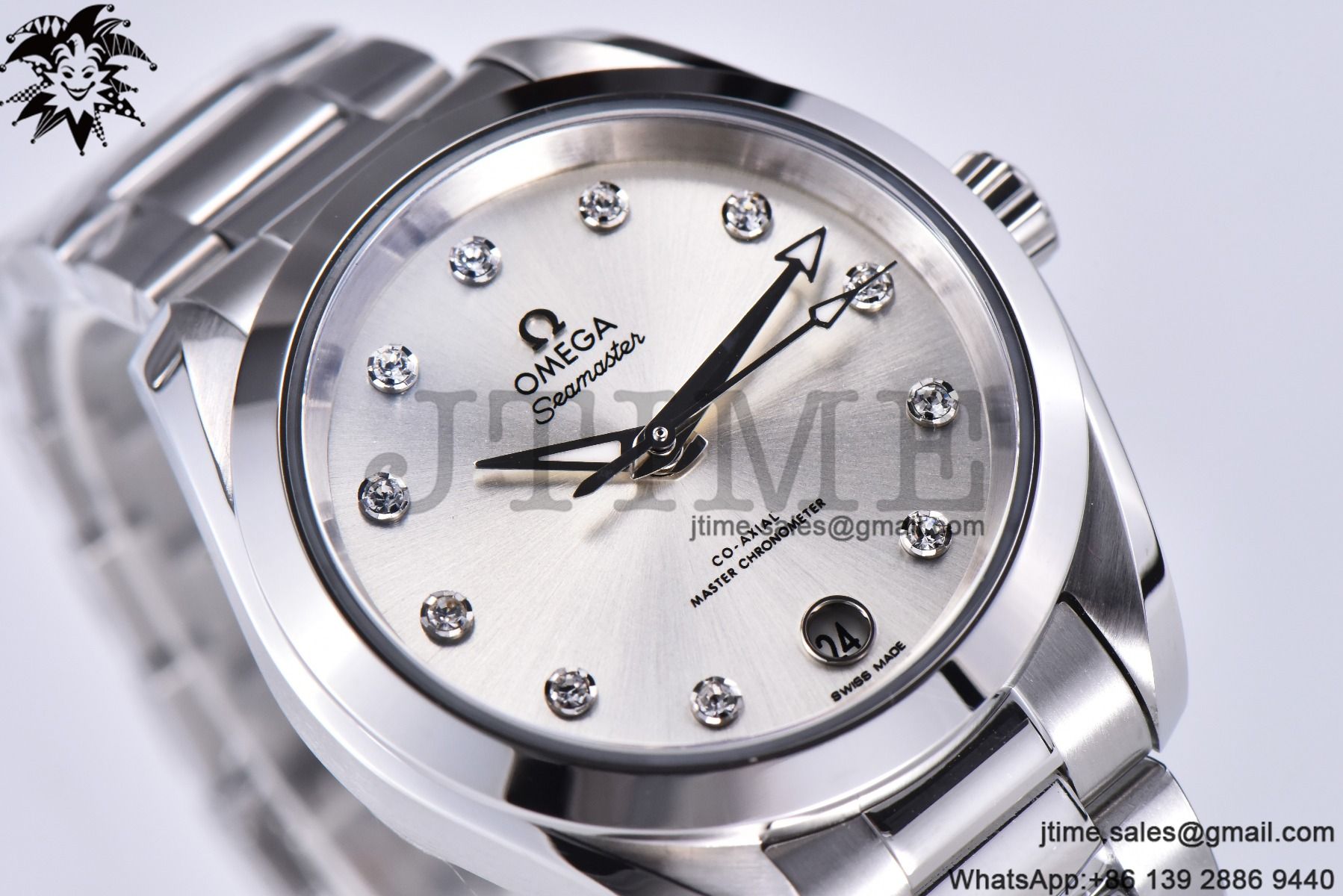 Aqua Terra 34mm Ladies SS VSF 1:1 Best Edition Silver Dial Diamonds Markers on SS Bracelet A8800 - Image 6