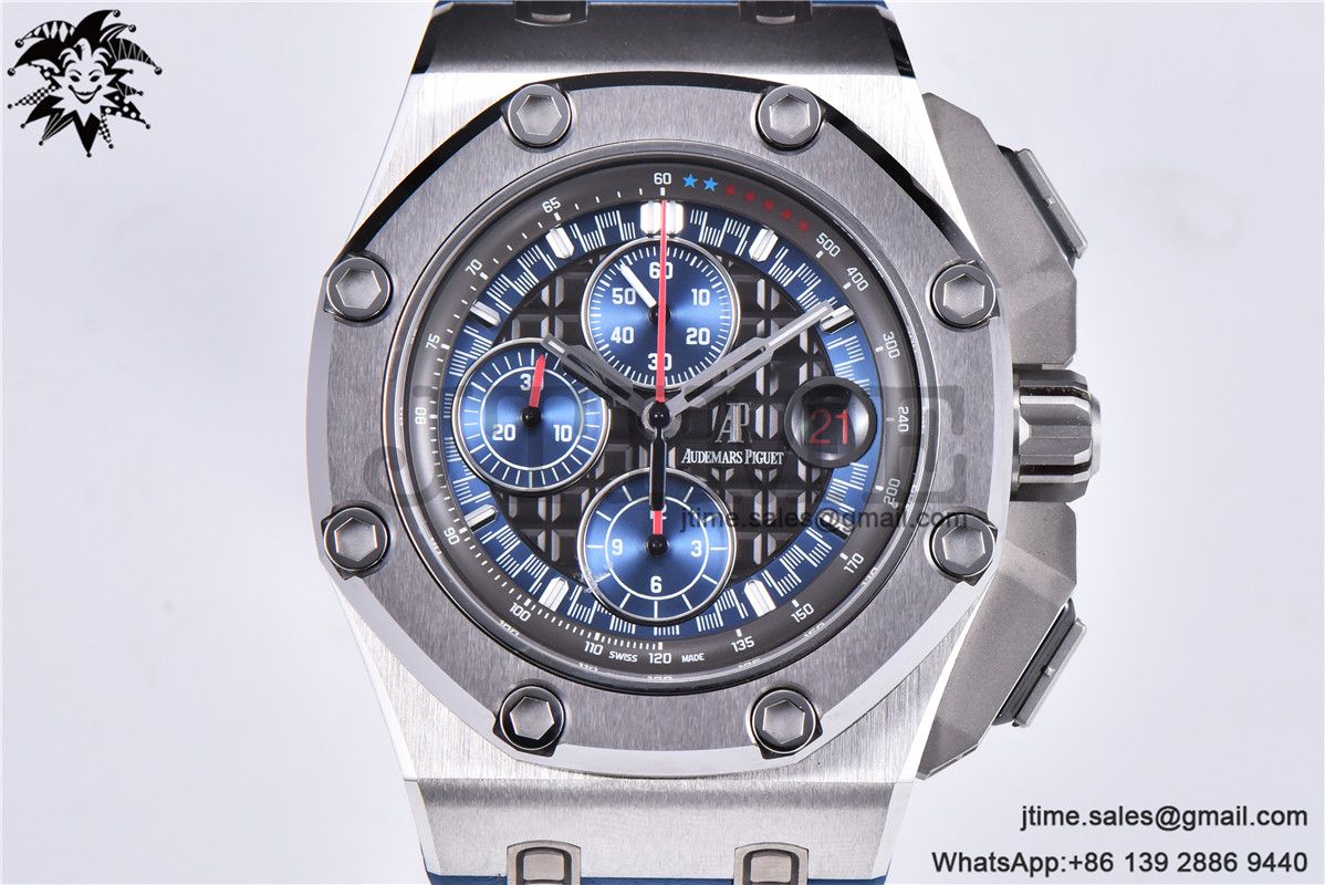 Royal Oak Offshore 44mm SS Michael Schumacher Blue Dial 1:1 JF Best Edition A3126 V2 w/ Cyclops - Image 3