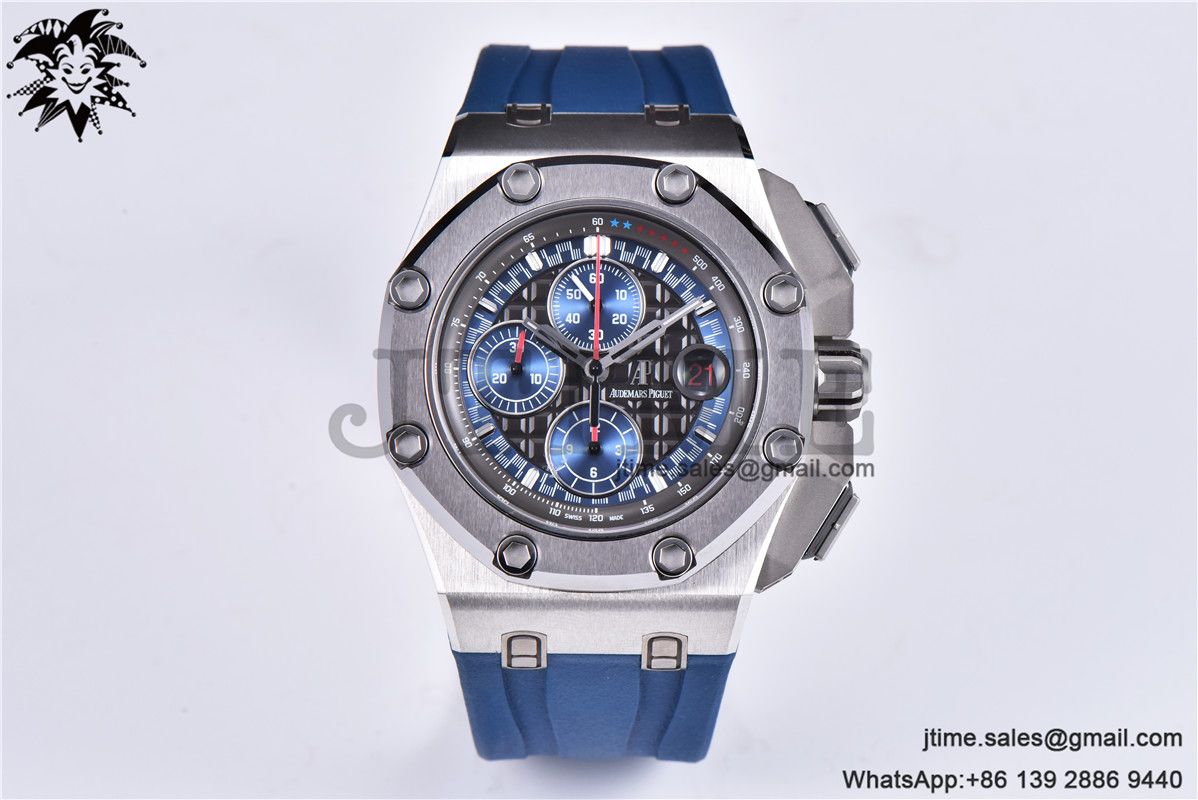 Royal Oak Offshore 44mm SS Michael Schumacher Blue Dial 1:1 JF Best Edition A3126 V2 w/ Cyclops - Image 4