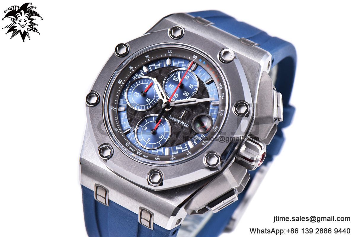 Royal Oak Offshore 44mm SS Michael Schumacher Blue Dial 1:1 JF Best Edition A3126 V2 w/ Cyclops