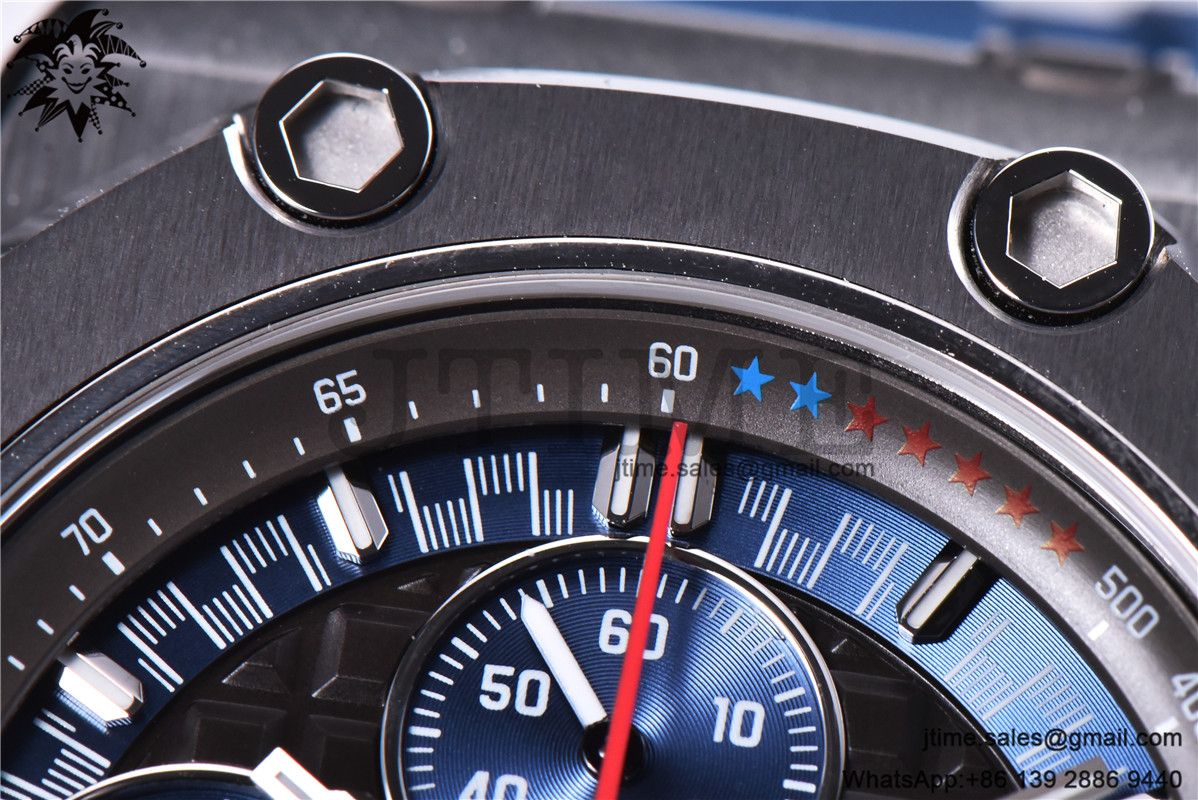 Royal Oak Offshore 44mm SS Michael Schumacher Blue Dial 1:1 JF Best Edition A3126 V2 w/ Cyclops - Image 7