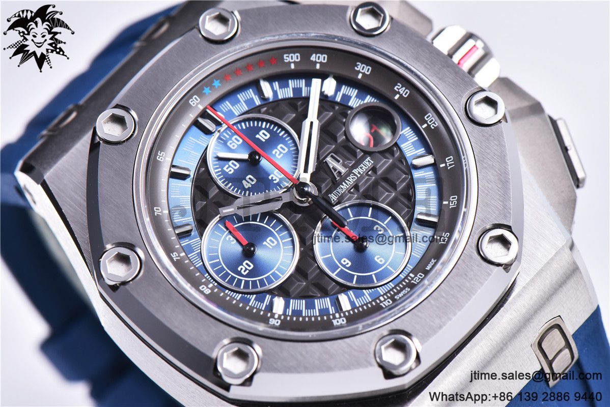Royal Oak Offshore 44mm SS Michael Schumacher Blue Dial 1:1 JF Best Edition A3126 V2 w/ Cyclops - Image 8