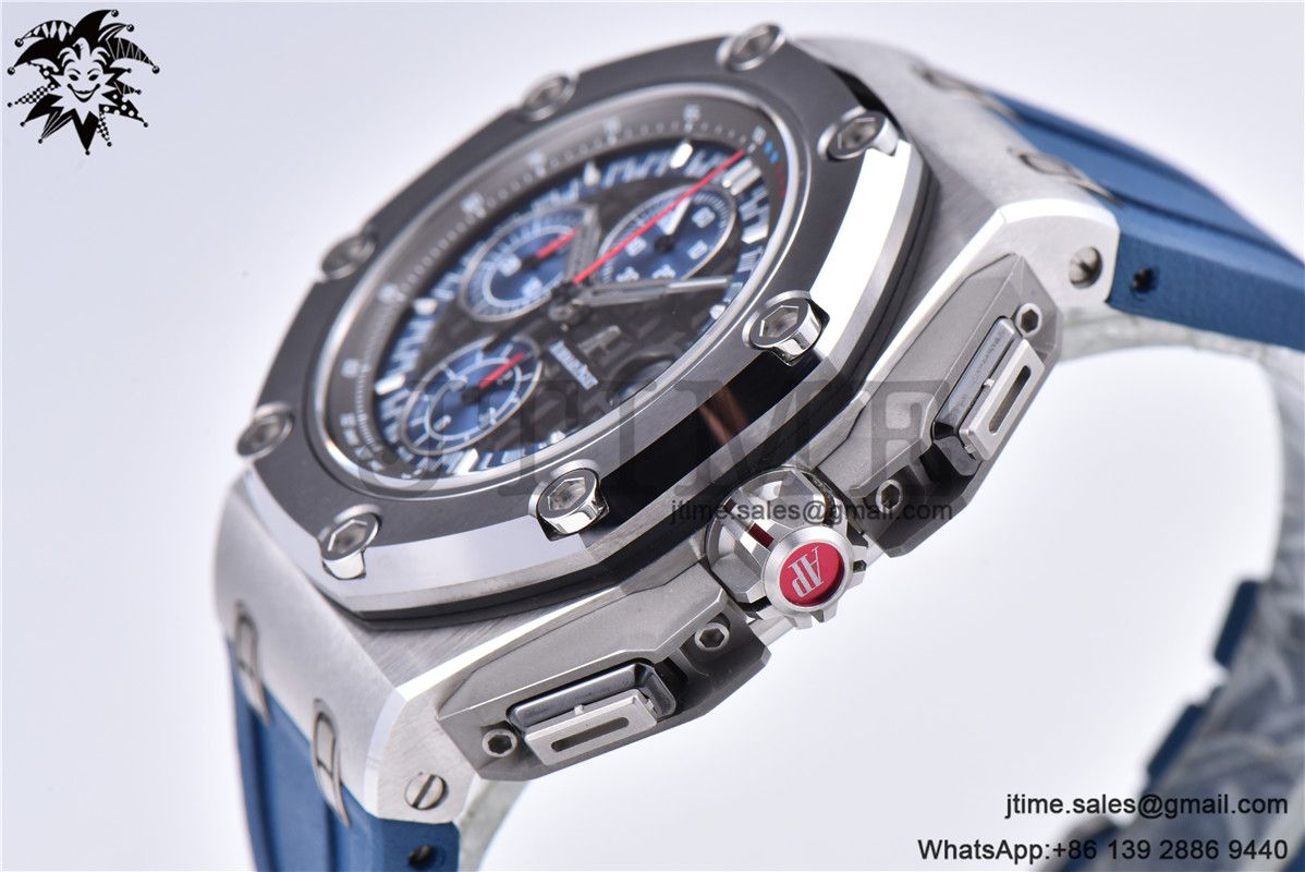 Royal Oak Offshore 44mm SS Michael Schumacher Blue Dial 1:1 JF Best Edition A3126 V2 w/ Cyclops - Image 9