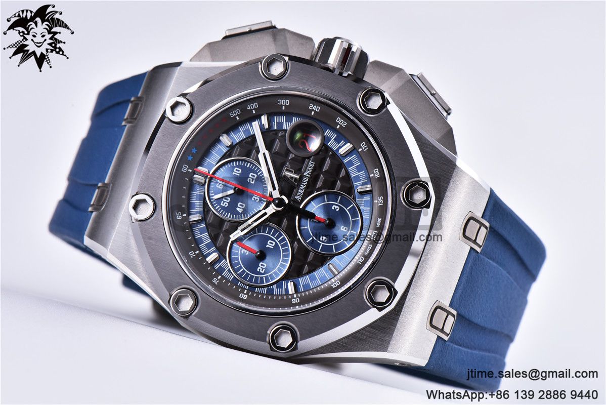 Royal Oak Offshore 44mm SS Michael Schumacher Blue Dial 1:1 JF Best Edition A3126 V2 w/ Cyclops - Image 12