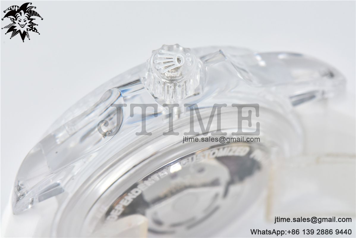 Submariner Phantomlab Transparent KZF Best Edition Green Dial on White Rubber Strap VR3135 - Image 12