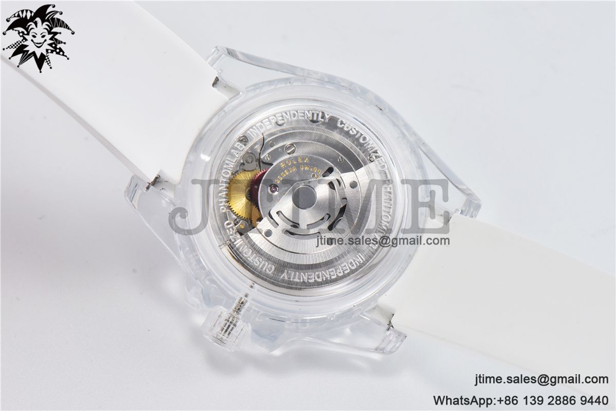 Submariner Phantomlab Transparent KZF Best Edition Green Dial on White Rubber Strap VR3135 - Image 15