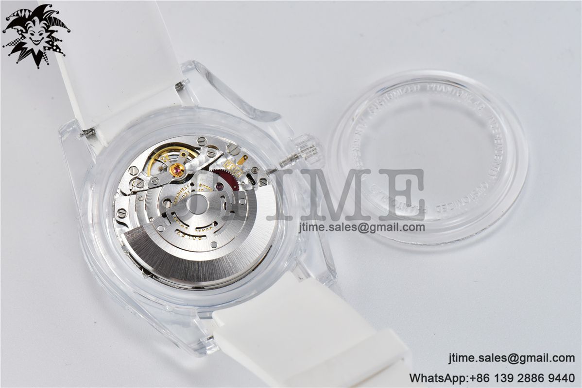 Submariner Phantomlab Transparent KZF Best Edition Green Dial on White Rubber Strap VR3135 - Image 16