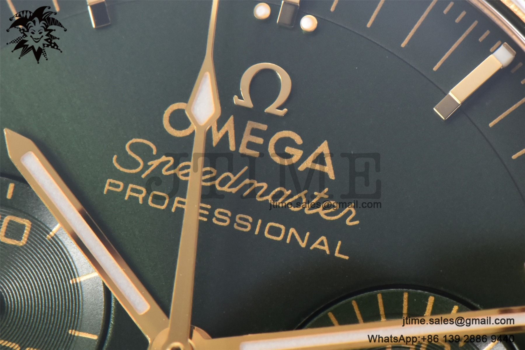 Speedmaster Moonwatch in Moonshine RG V6SF Best Edition Green Dial on Green Leather Strap Manual Chrono - Image 9