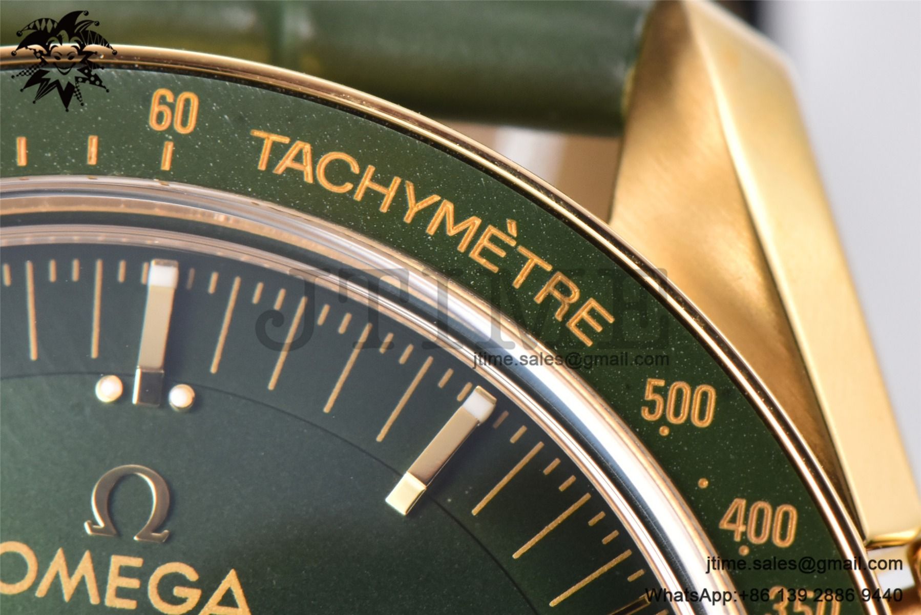Speedmaster Moonwatch in Moonshine RG V6SF Best Edition Green Dial on Green Leather Strap Manual Chrono - Image 10