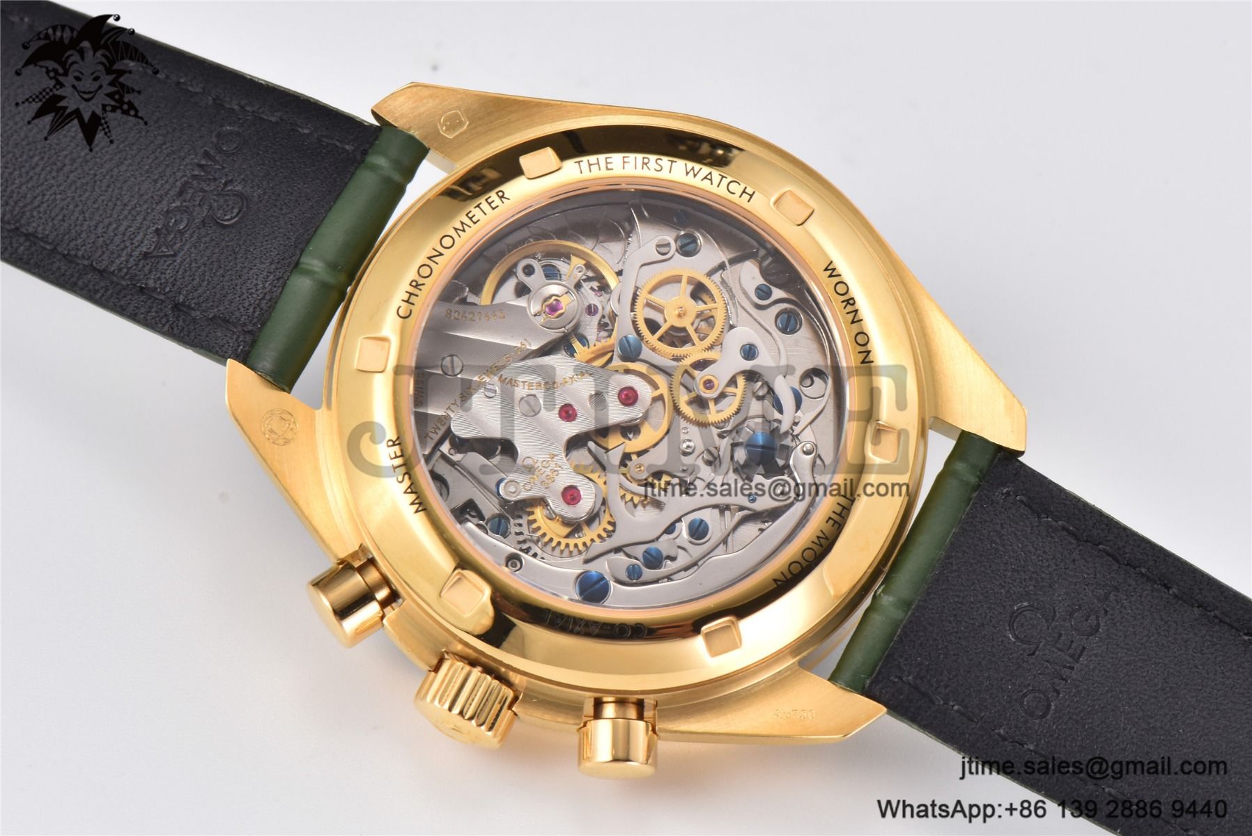 Speedmaster Moonwatch in Moonshine RG V6SF Best Edition Green Dial on Green Leather Strap Manual Chrono - Image 16