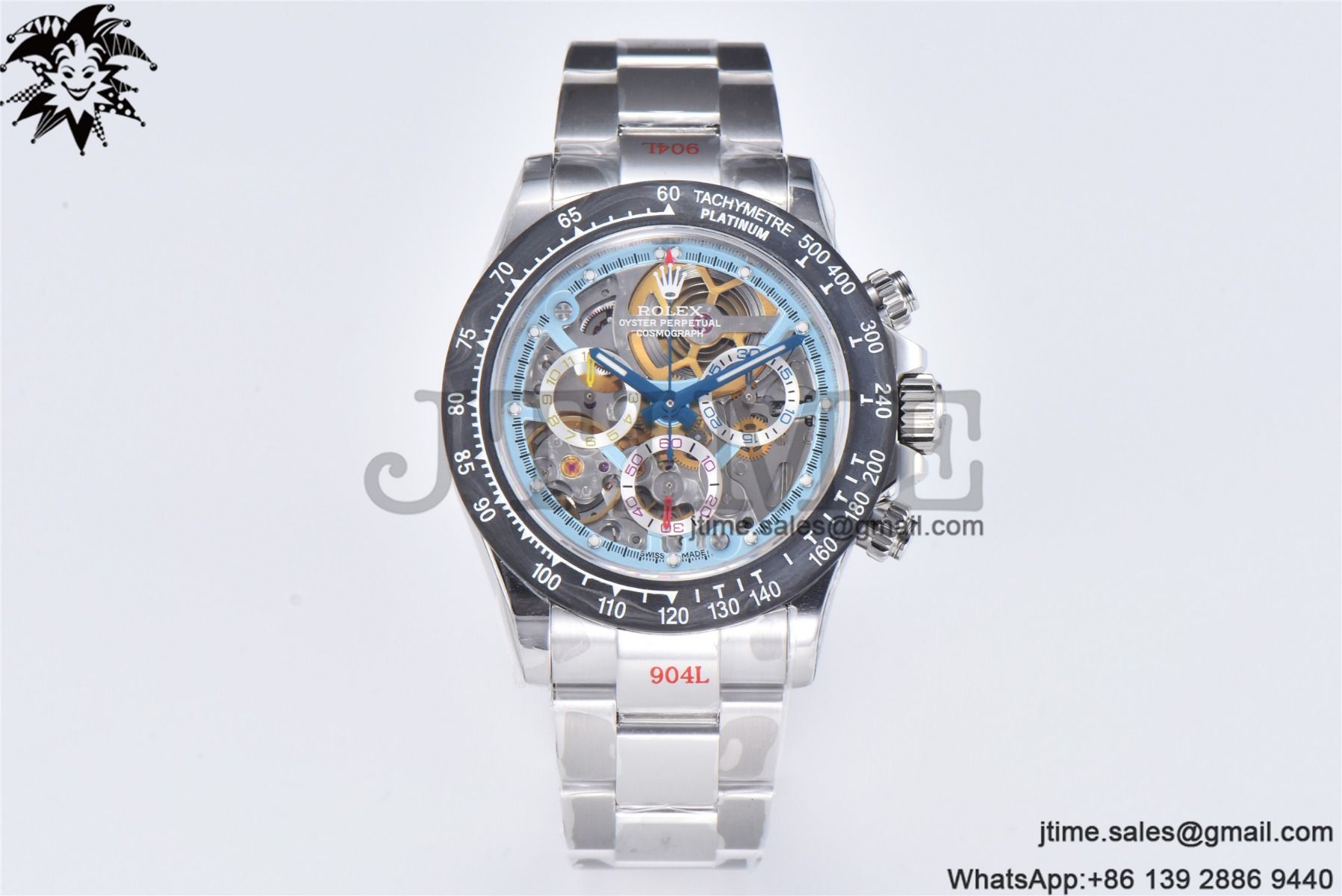 Daytona Montoya Custom Made 1:1 Best Edition Carbon Fiber Bezel Colorful Skeleton Dial on SS Oyster Bracelet SA4130 - Image 2