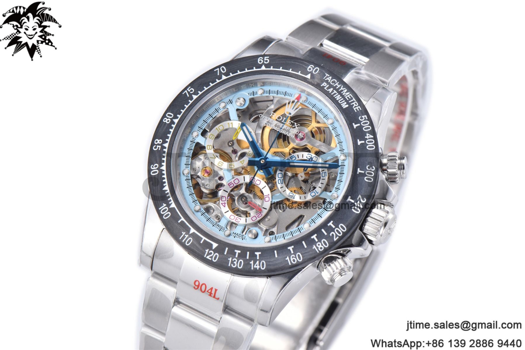 Daytona Montoya Custom Made 1:1 Best Edition Carbon Fiber Bezel Colorful Skeleton Dial on SS Oyster Bracelet SA4130