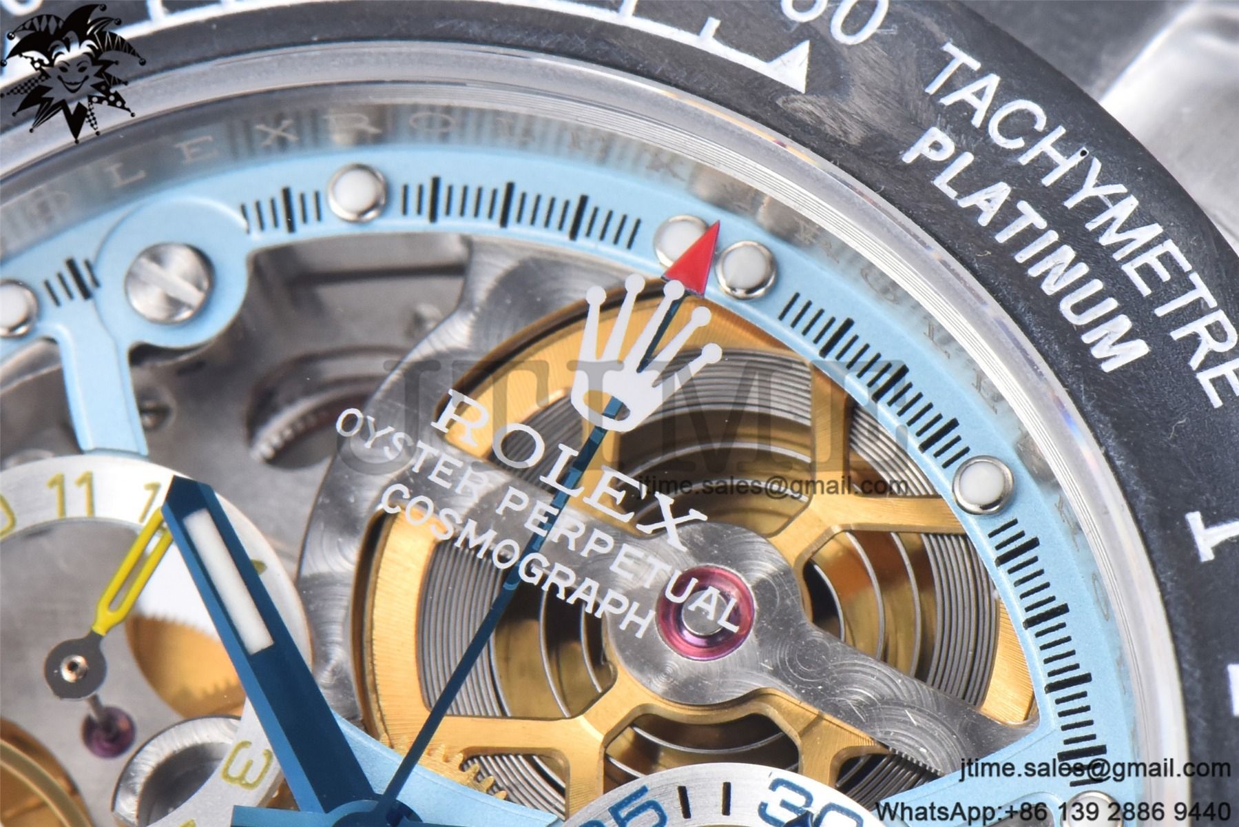 Daytona Montoya Custom Made 1:1 Best Edition Carbon Fiber Bezel Colorful Skeleton Dial on SS Oyster Bracelet SA4130 - Image 9