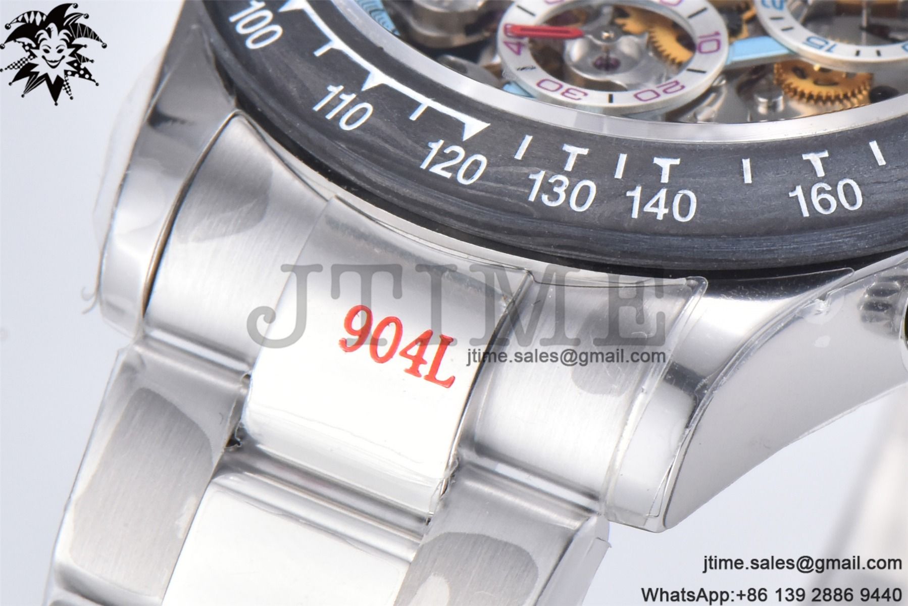Daytona Montoya Custom Made 1:1 Best Edition Carbon Fiber Bezel Colorful Skeleton Dial on SS Oyster Bracelet SA4130 - Image 11