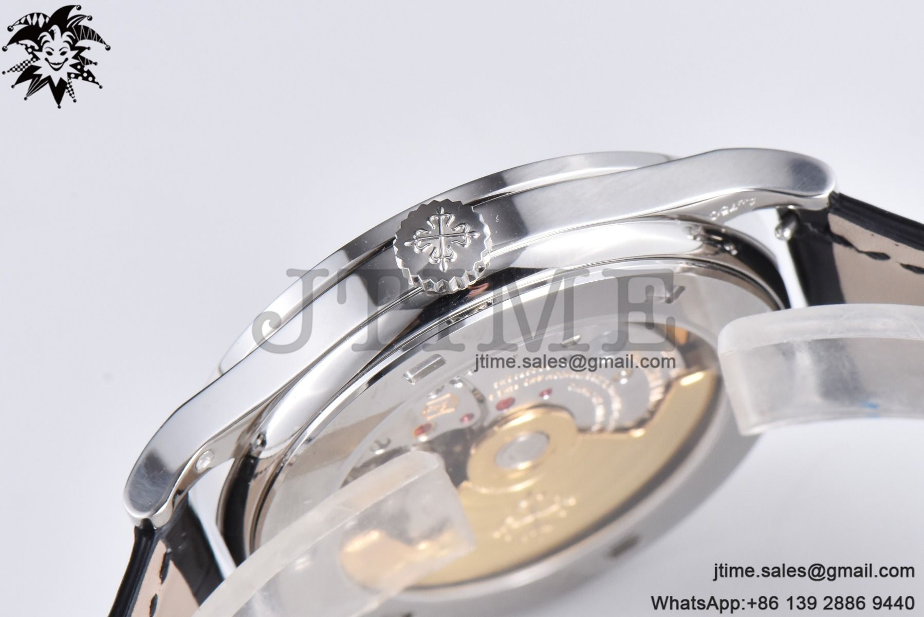 Calatrava 5298P-012 SS T Diamonds Bezel ZF 1:1 Best Edition Black Dial on Black Leather Strap A324CS - Image 10