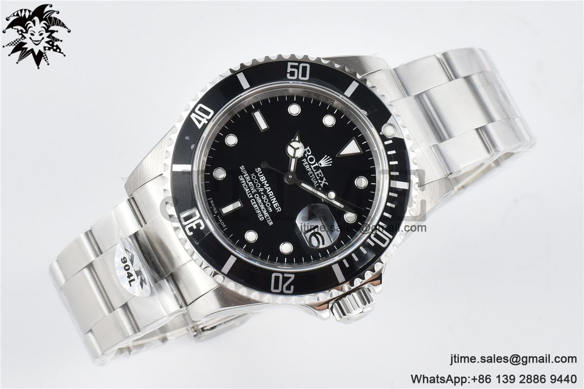 Submariner 16610 LN Black 904L Steel ARF1:1 Best Edition on SS Bracelet SH3135 - Image 4