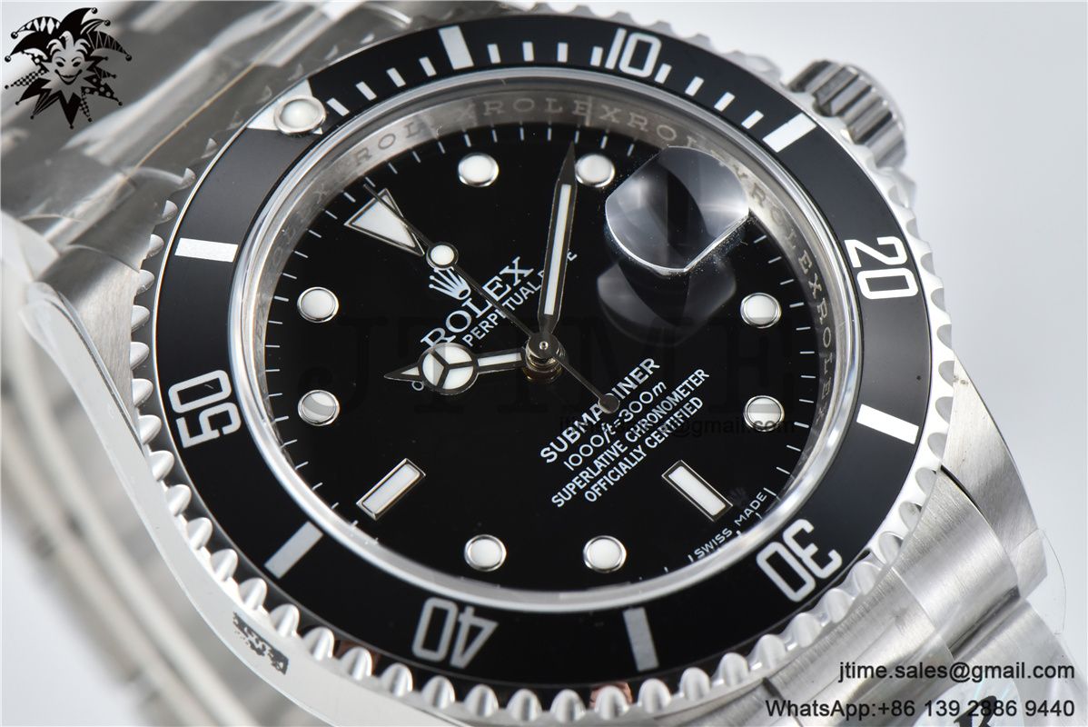 Submariner 16610 LN Black 904L Steel ARF1:1 Best Edition on SS Bracelet SH3135 - Image 6