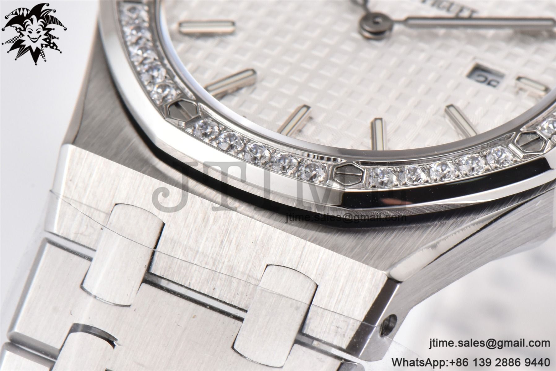 Lady Royal Oak 33mm SS 8F 1:1 Best Edition White Dial Diamonds Bezel on SS Bracelet Swiss Quartz - Image 6