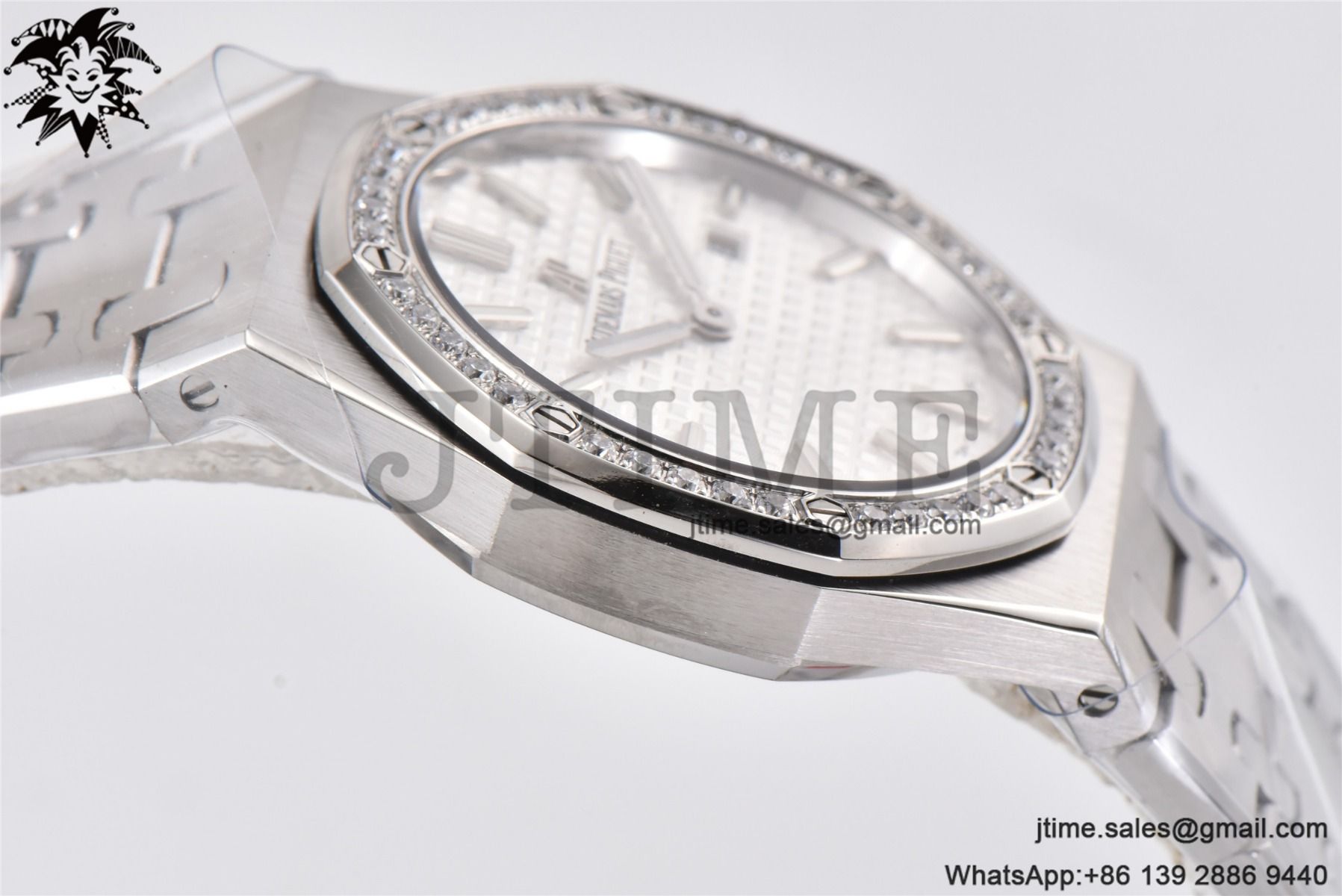 Lady Royal Oak 33mm SS 8F 1:1 Best Edition White Dial Diamonds Bezel on SS Bracelet Swiss Quartz - Image 9