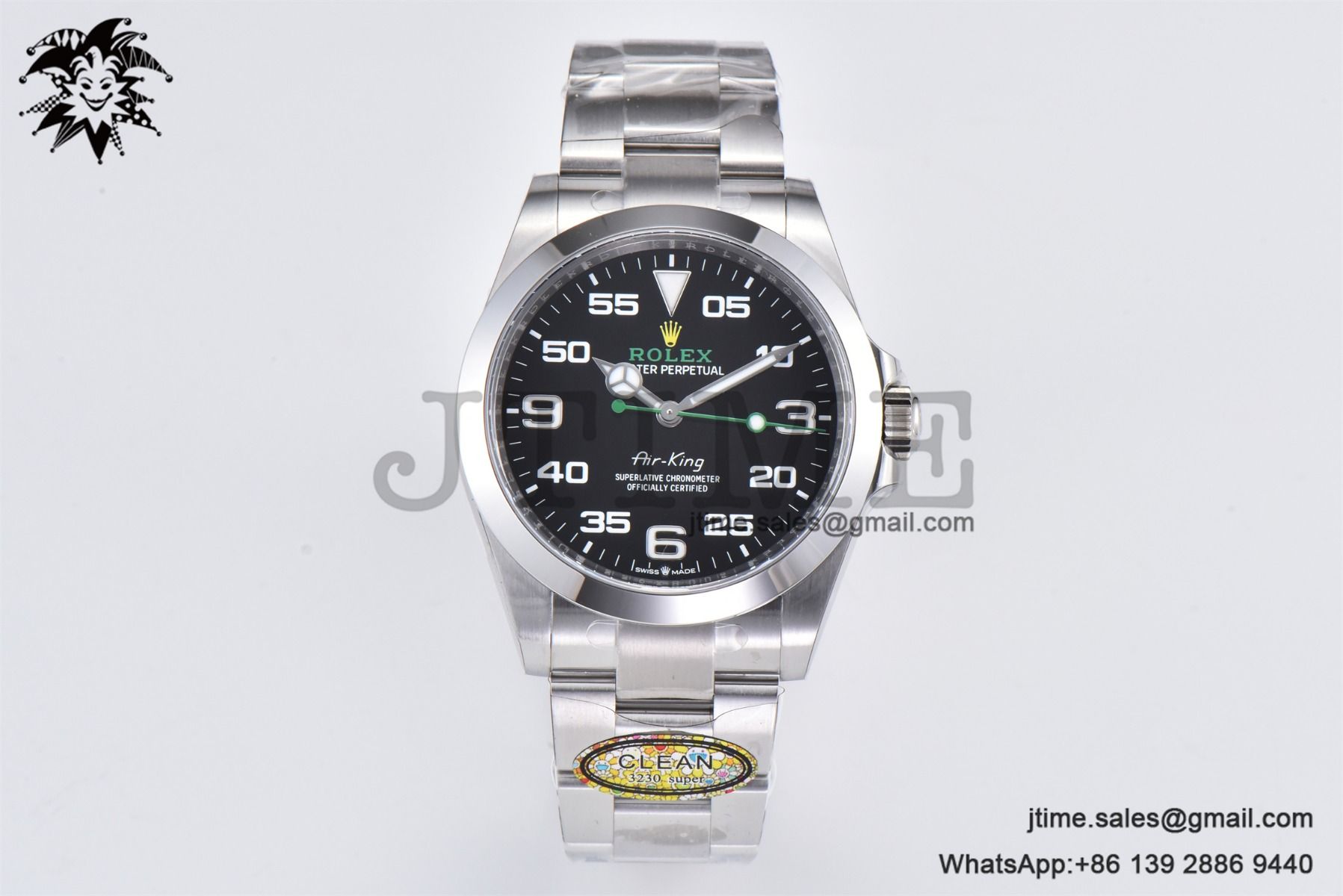 Air-King 126900 40mm SS Clean 1:1 Best Edition Black Dial on SS Bracelet VR3230 - Image 2
