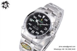 Air-King 126900 40mm SS Clean 1:1 Best Edition Black Dial on SS Bracelet VR3230