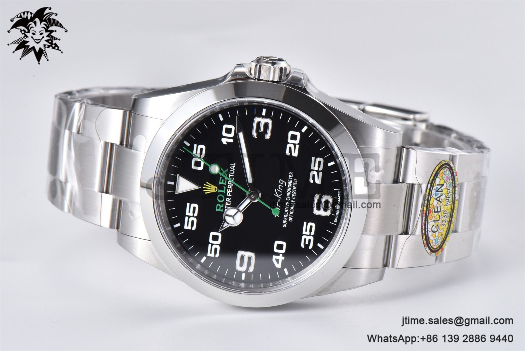 Air-King 126900 40mm SS Clean 1:1 Best Edition Black Dial on SS Bracelet VR3230 - Image 4