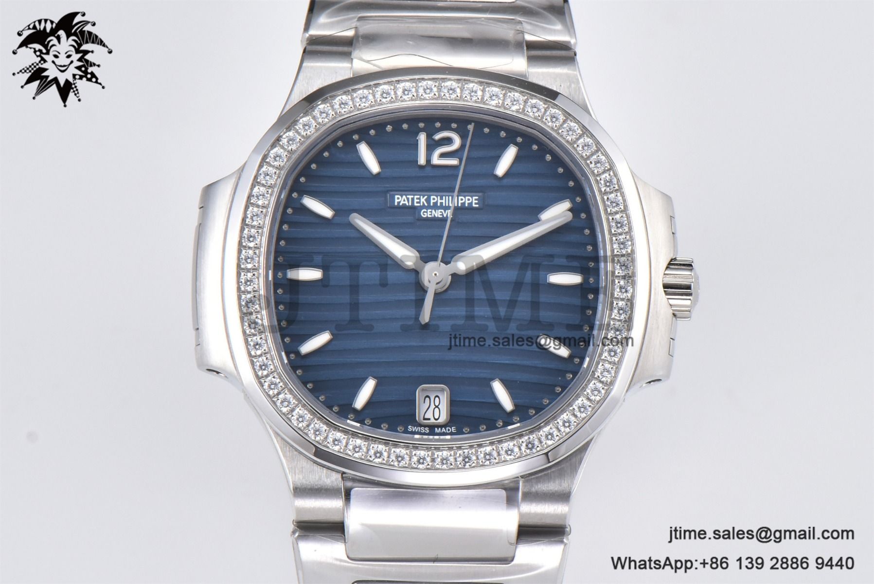Nautilus 7118 Ladies SS PPF 1:1 Best Edition White Dial Diamonds Bezel on SS Bracelet 324CS - Image 3