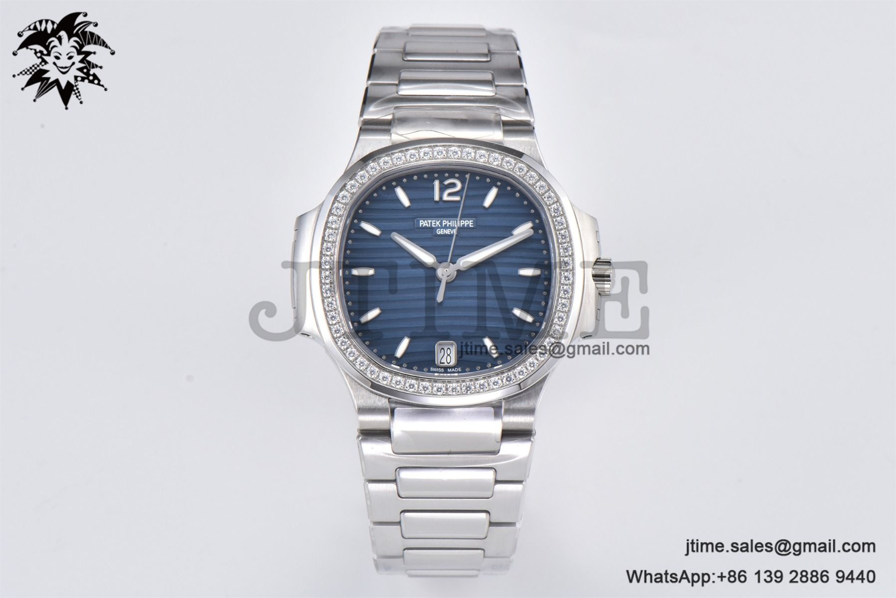 Nautilus 7118 Ladies SS PPF 1:1 Best Edition Blue Dial Diamonds Bezel on SS Bracelet 324CS - Image 2