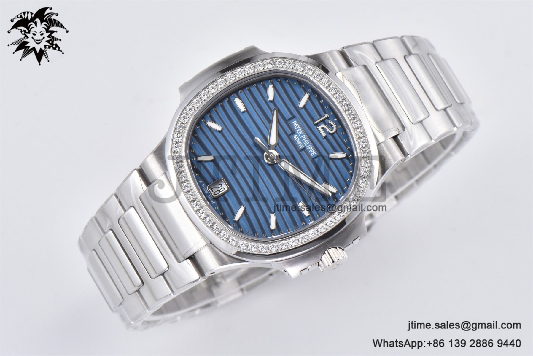 Nautilus 7118 Ladies SS PPF 1:1 Best Edition Blue Dial Diamonds Bezel on SS Bracelet 324CS - Image 5