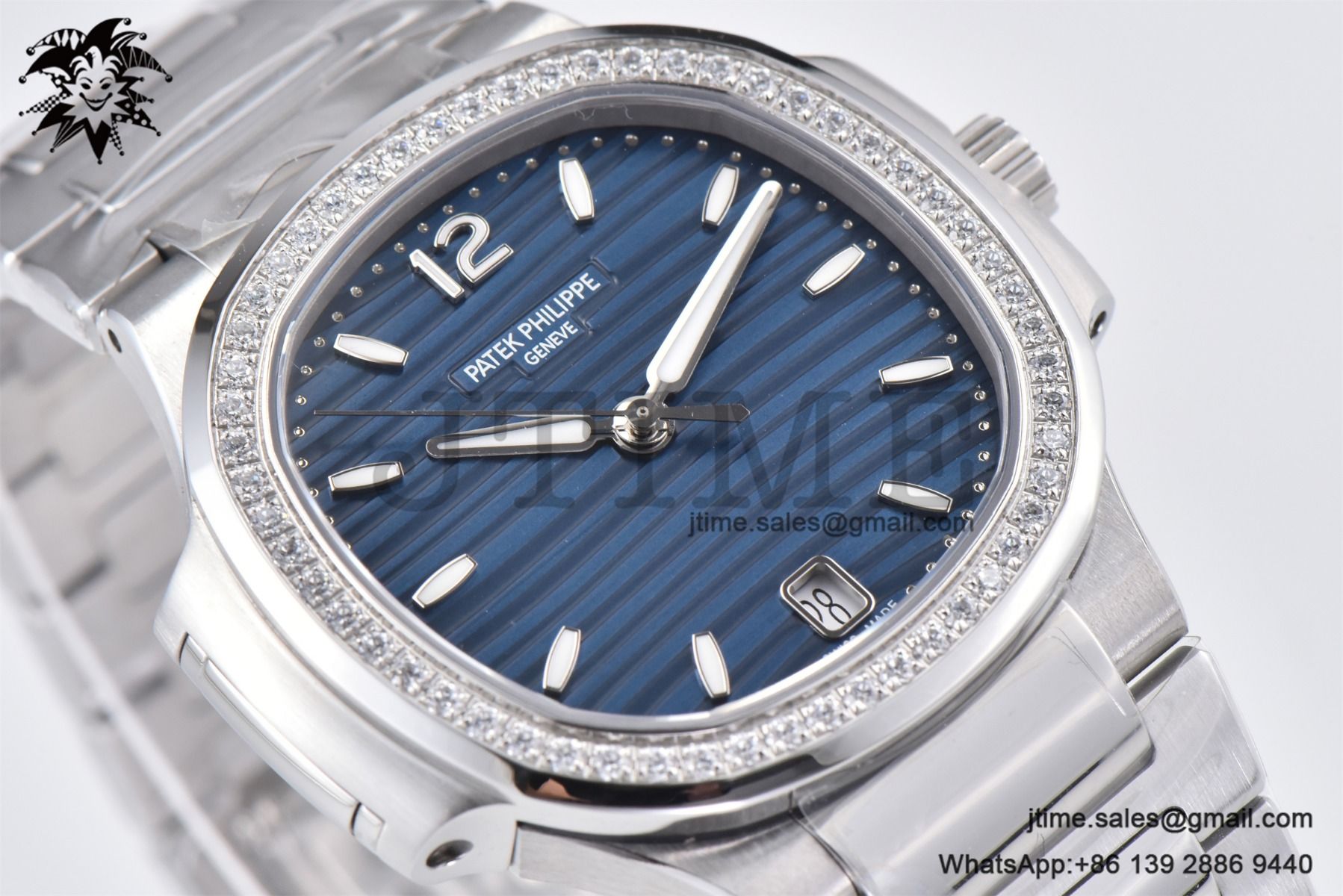Nautilus 7118 Ladies SS PPF 1:1 Best Edition Blue Dial Diamonds Bezel on SS Bracelet 324CS - Image 6