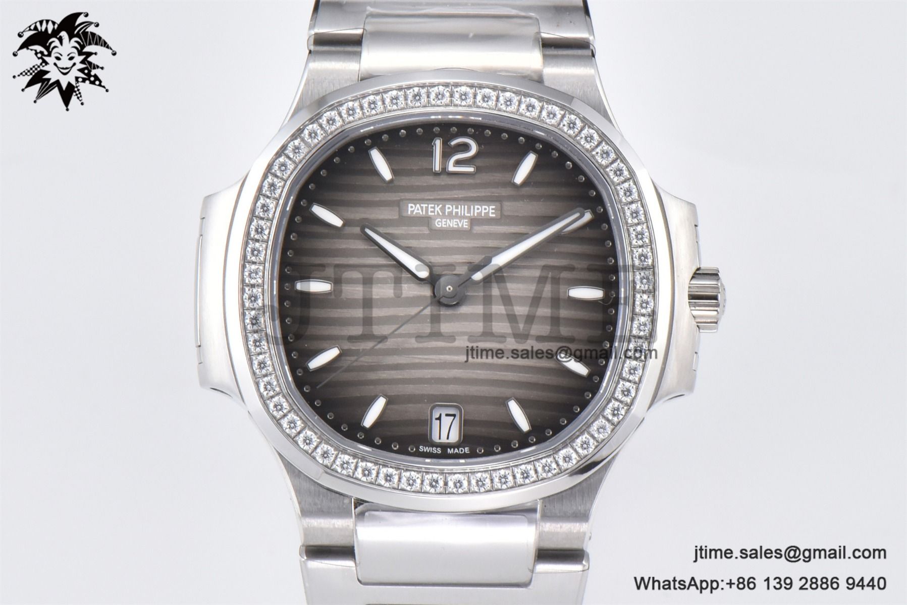 Nautilus 7118 Ladies SS PPF 1:1 Best Edition Brown Dial Diamonds Bezel on SS Bracelet 324CS - Image 3