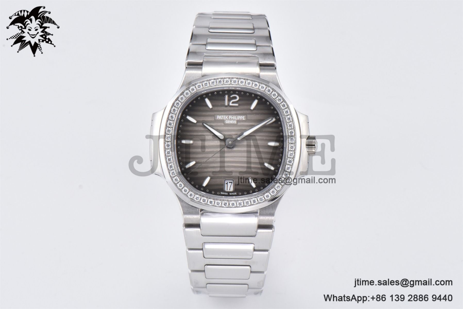 Nautilus 7118 Ladies SS PPF 1:1 Best Edition Brown Dial Diamonds Bezel on SS Bracelet 324CS - Image 2