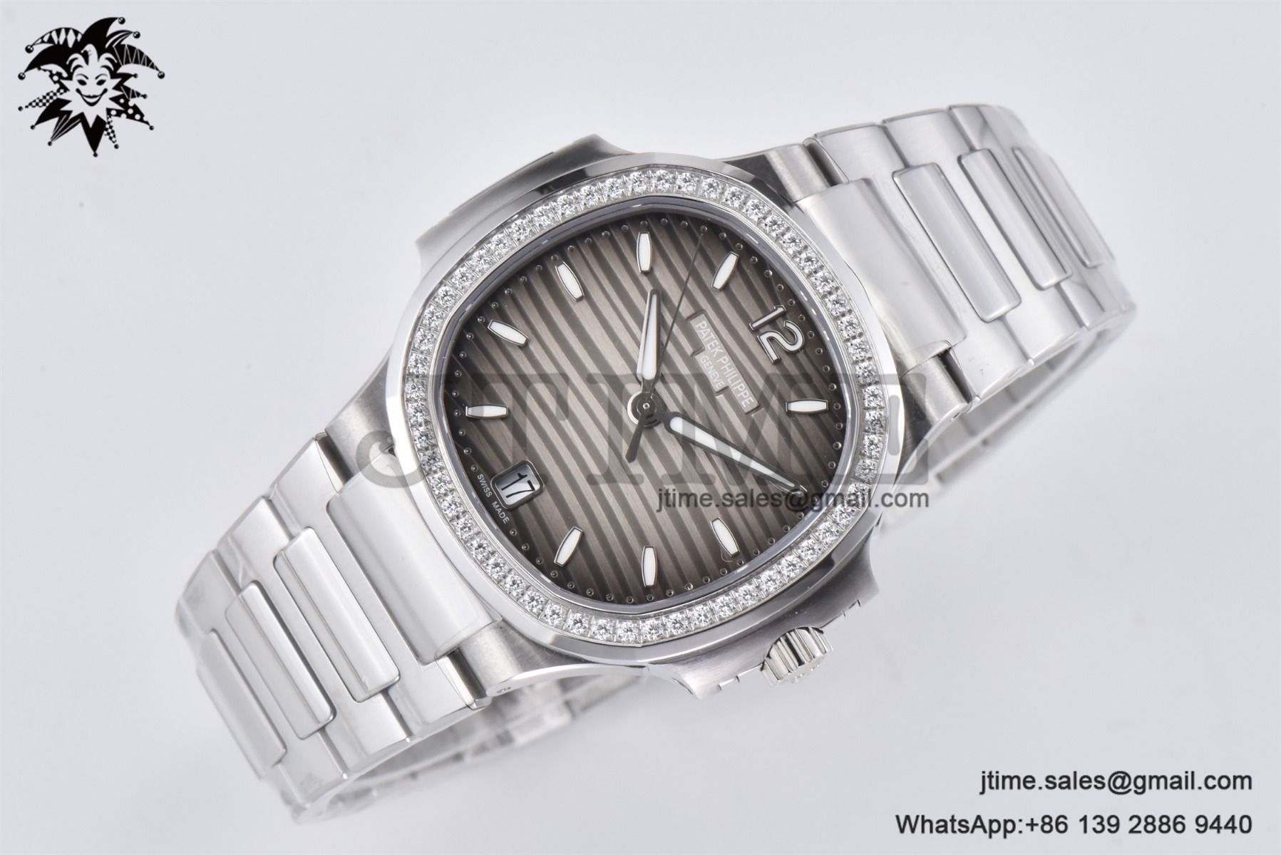Nautilus 7118 Ladies SS PPF 1:1 Best Edition Brown Dial Diamonds Bezel on SS Bracelet 324CS - Image 5