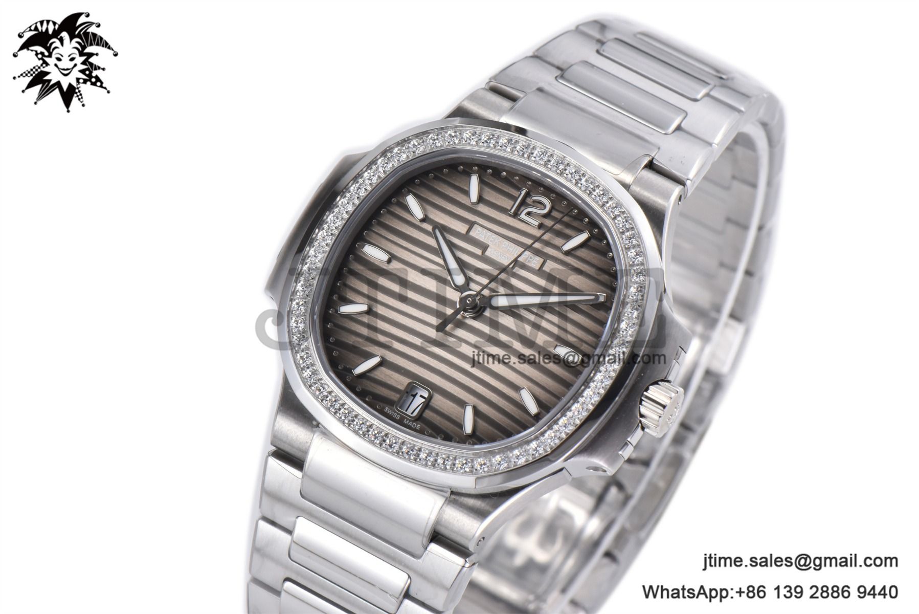 Nautilus 7118 Ladies SS PPF 1:1 Best Edition Brown Dial Diamonds Bezel on SS Bracelet 324CS
