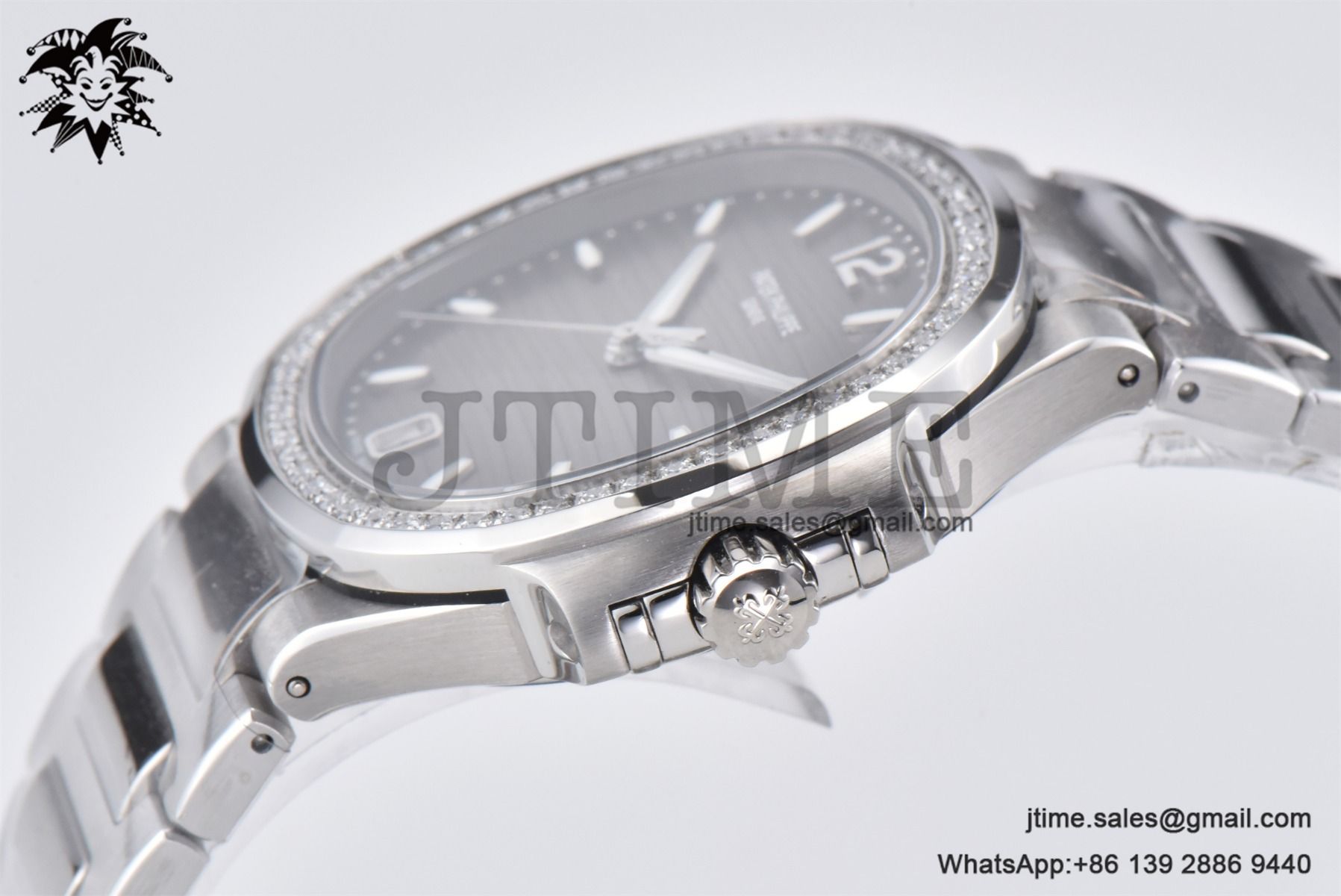 Nautilus 7118 Ladies SS PPF 1:1 Best Edition Brown Dial Diamonds Bezel on SS Bracelet 324CS - Image 7