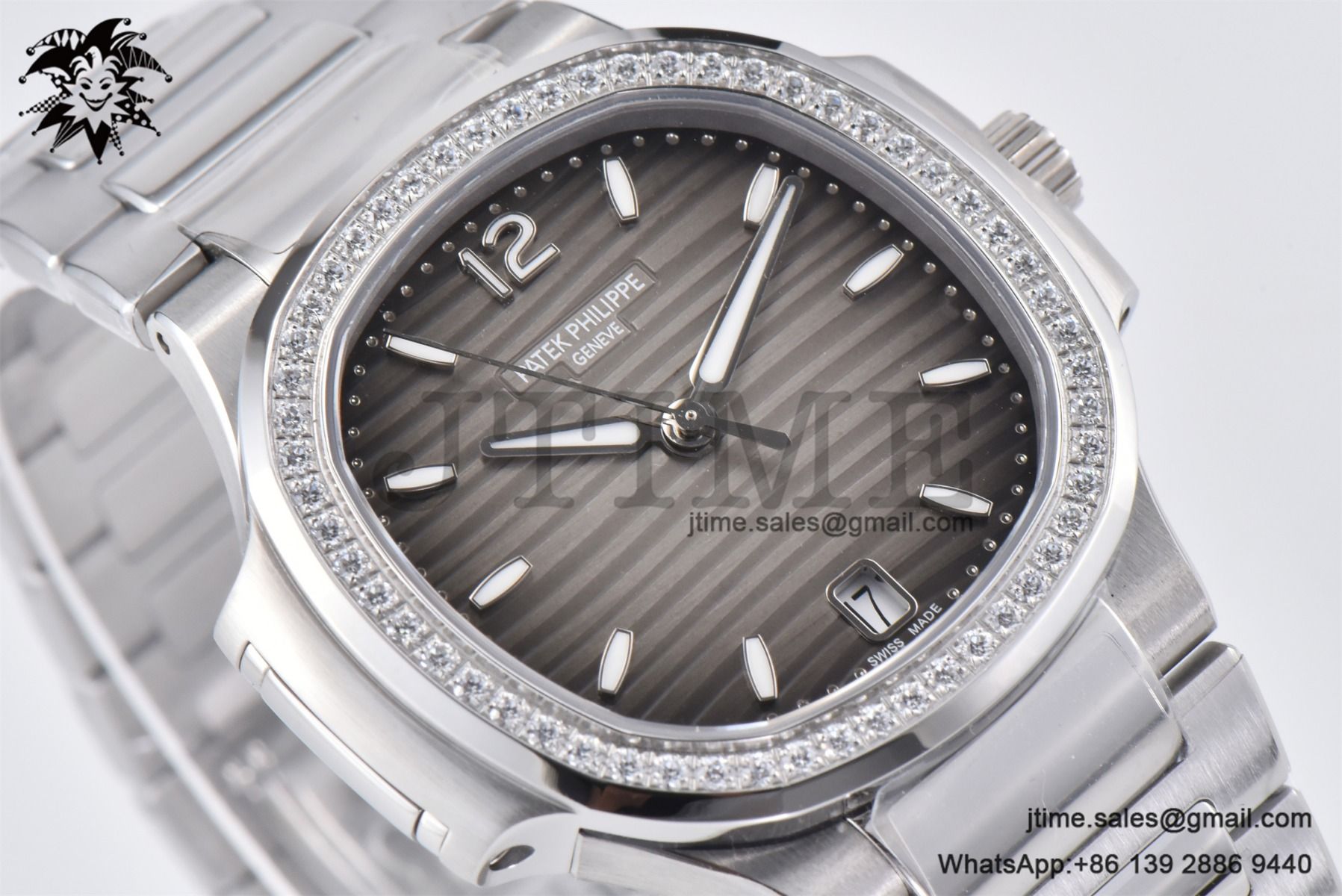 Nautilus 7118 Ladies SS PPF 1:1 Best Edition Brown Dial Diamonds Bezel on SS Bracelet 324CS - Image 6