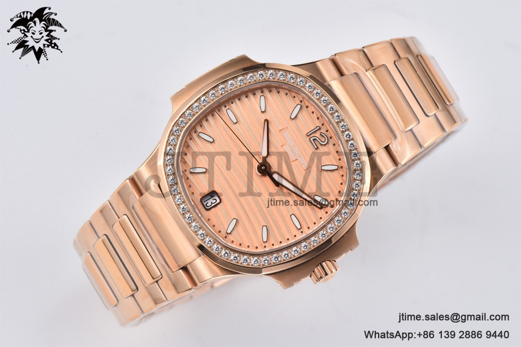 Nautilus 7118 Ladies RG PPF 1:1 Best Edition RG Dial Diamonds Bezel on RG Bracelet 324CS - Image 5
