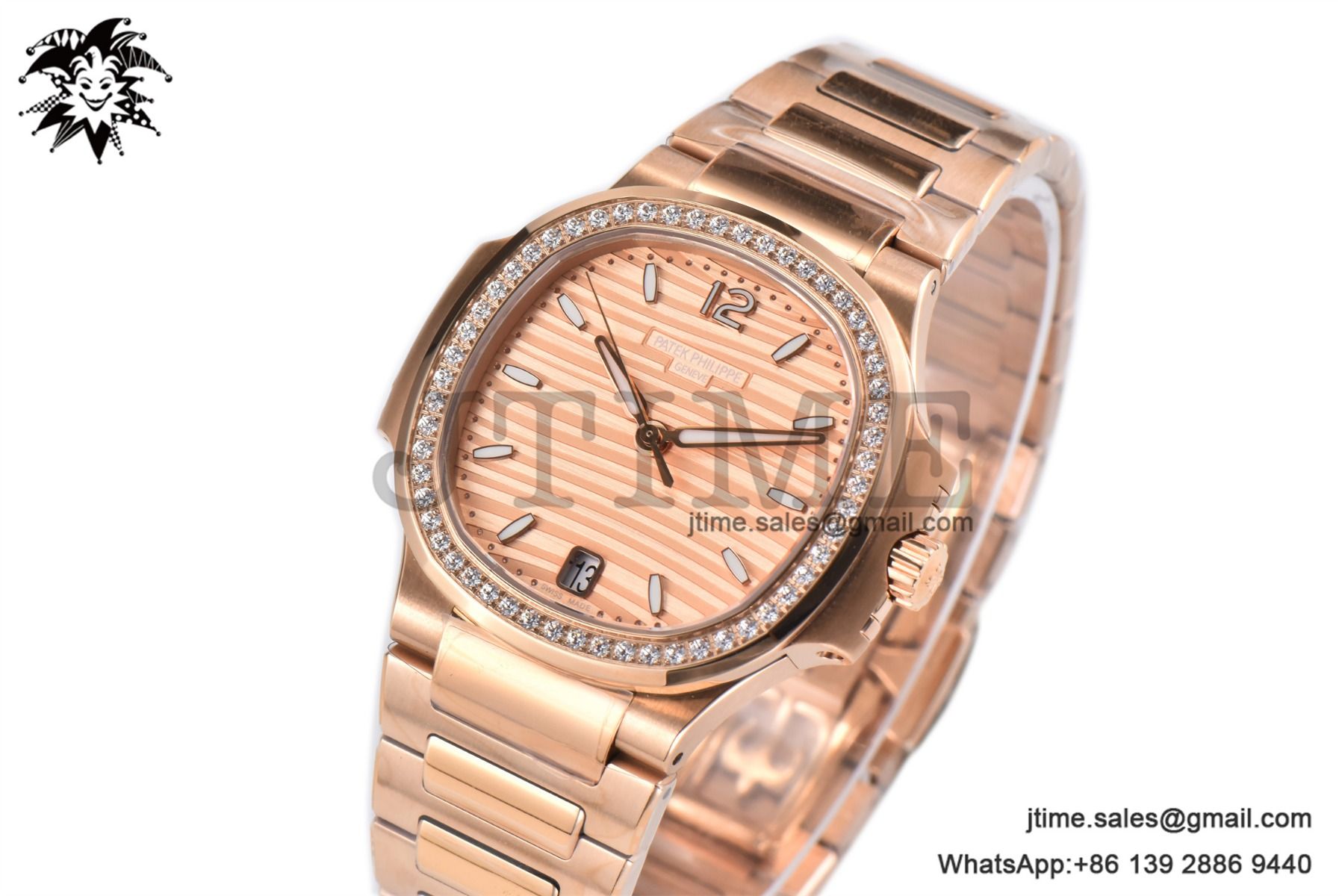 Nautilus 7118 Ladies RG PPF 1:1 Best Edition RG Dial Diamonds Bezel on RG Bracelet 324CS