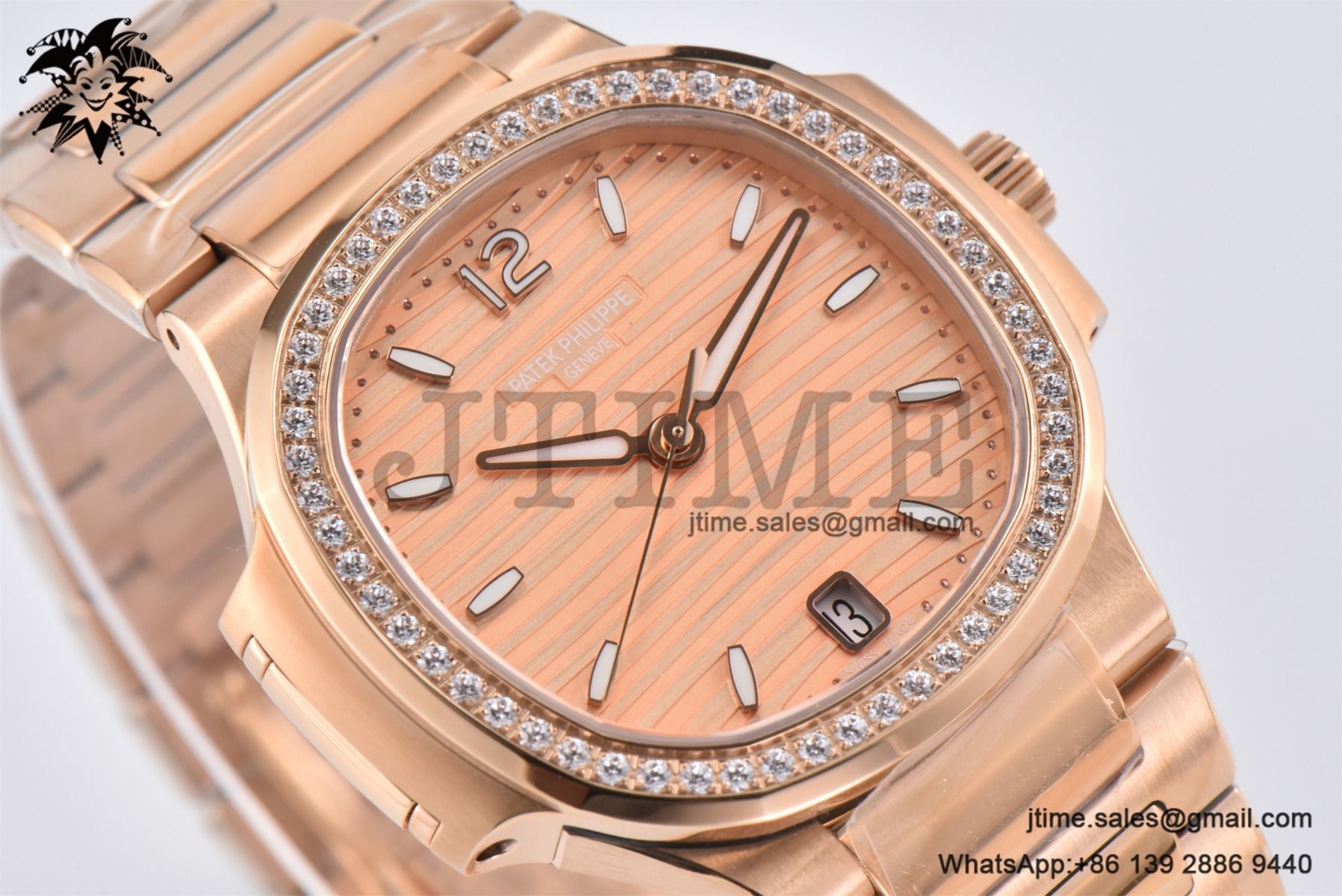 Nautilus 7118 Ladies RG PPF 1:1 Best Edition RG Dial Diamonds Bezel on RG Bracelet 324CS - Image 6