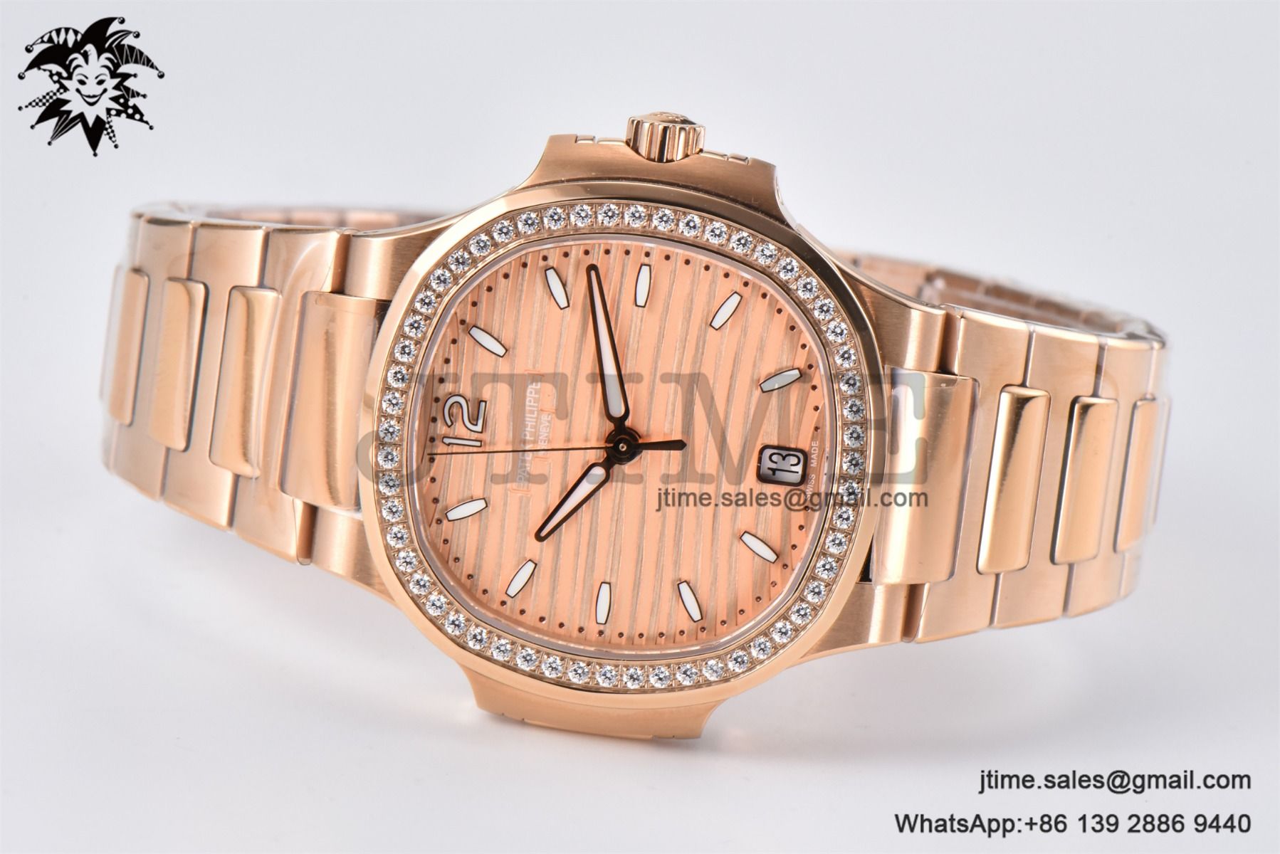 Nautilus 7118 Ladies RG PPF 1:1 Best Edition RG Dial Diamonds Bezel on RG Bracelet 324CS - Image 4