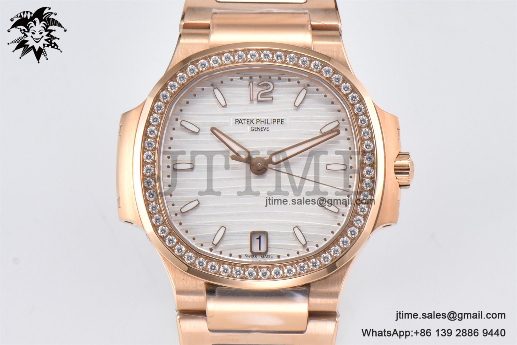 Nautilus 7118 Ladies RG PPF 1:1 Best Edition White Dial Diamonds Bezel on RG Bracelet 324CS - Image 3