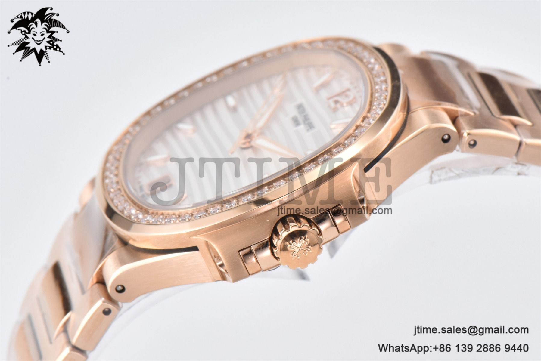 Nautilus 7118 Ladies RG PPF 1:1 Best Edition White Dial Diamonds Bezel on RG Bracelet 324CS - Image 8