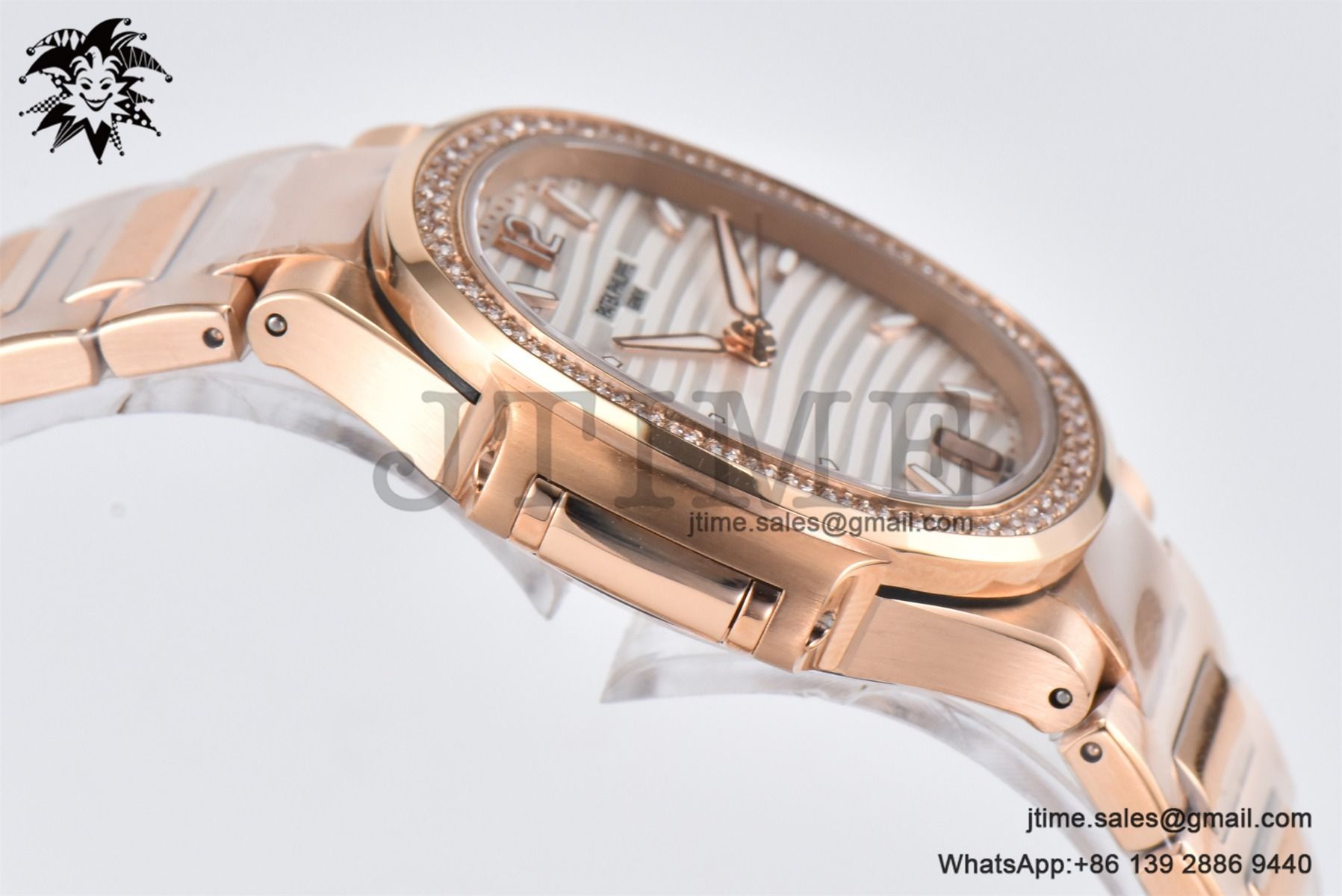 Nautilus 7118 Ladies RG PPF 1:1 Best Edition White Dial Diamonds Bezel on RG Bracelet 324CS - Image 7