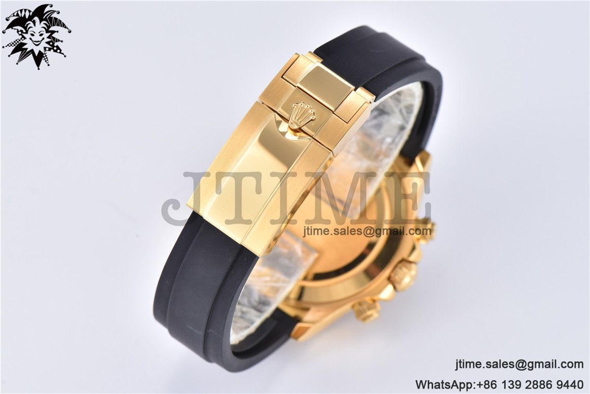 Daytona 116518 Noob 1:1 Best Edition YG Plated 904L SS Case Black Dial on Black Rubber Strap SA4130 V3 (Free Extra Strap) - Image 15