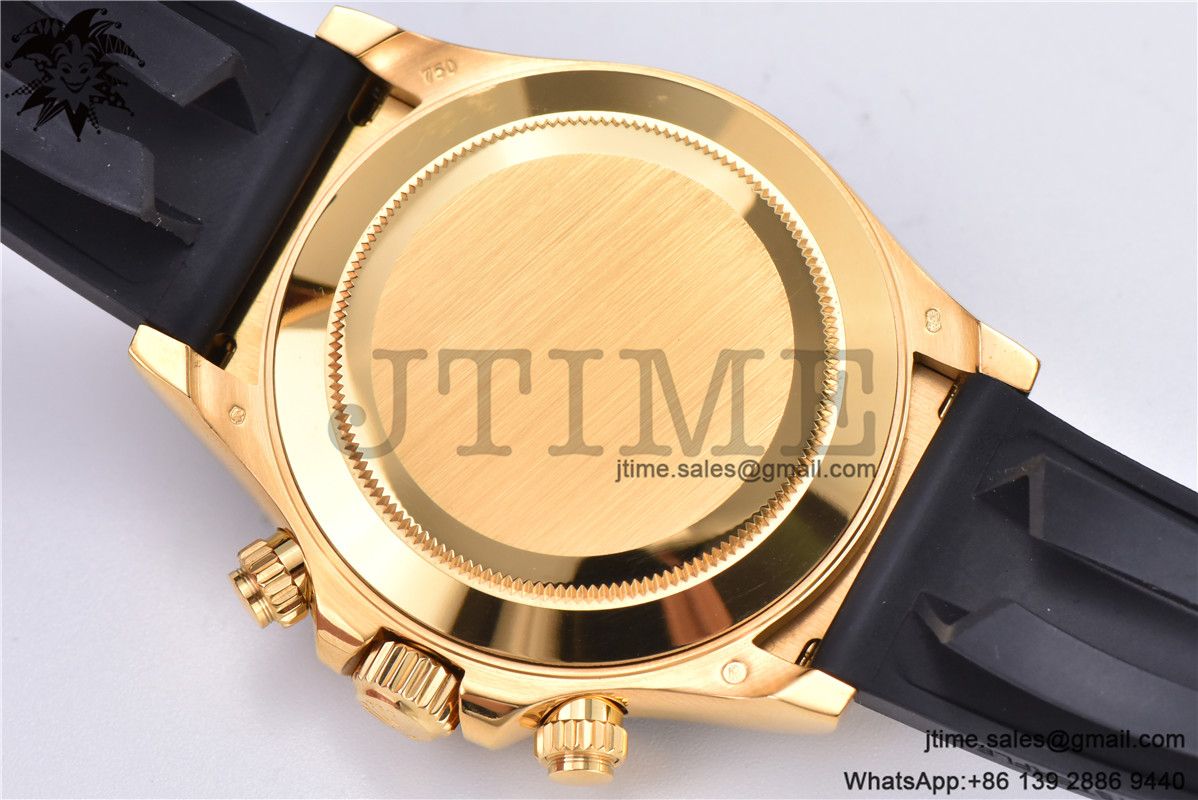 Daytona 116518 Noob 1:1 Best Edition YG Plated 904L SS Case Black Dial on Black Rubber Strap SA4130 V3 (Free Extra Strap) - Image 18