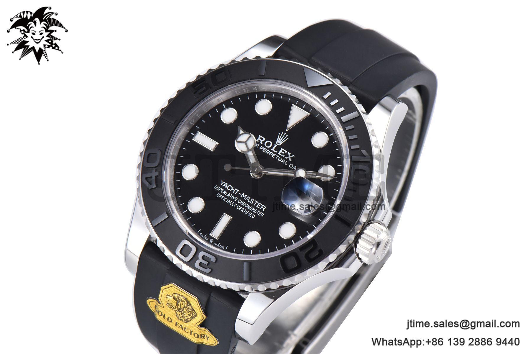 Yacht-Master 42mm 226659 Gold Factory 1:1 Best Edition Ceramic Bezel Black Dial on Oysterflex Strap VR3235 (Tungsten Heavy Version)