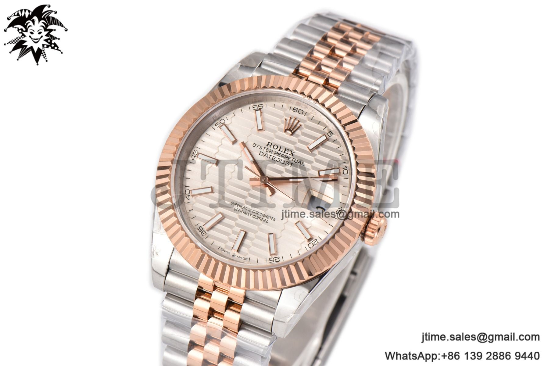 DateJust 41 126332 BPF 1:1 Best Edition Silver Fluted Dial on SS/RG Jubilee Bracelet VR3235