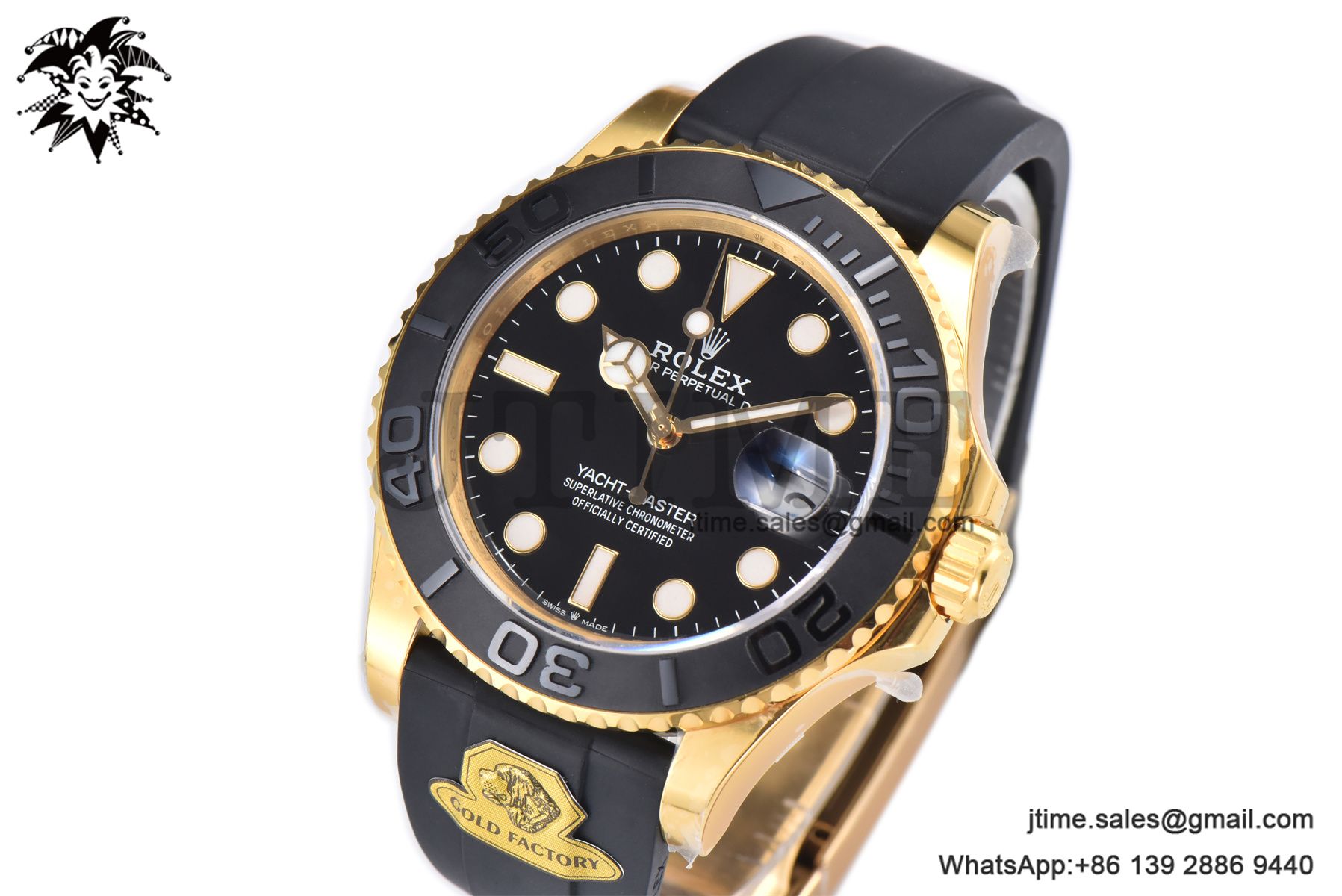 Yacht-Master 42mm 226658 Gold Factory 1:1 Best Edition Ceramic Bezel Black Dial on Oysterflex Strap VR3235 (Tungsten Heavy Version)