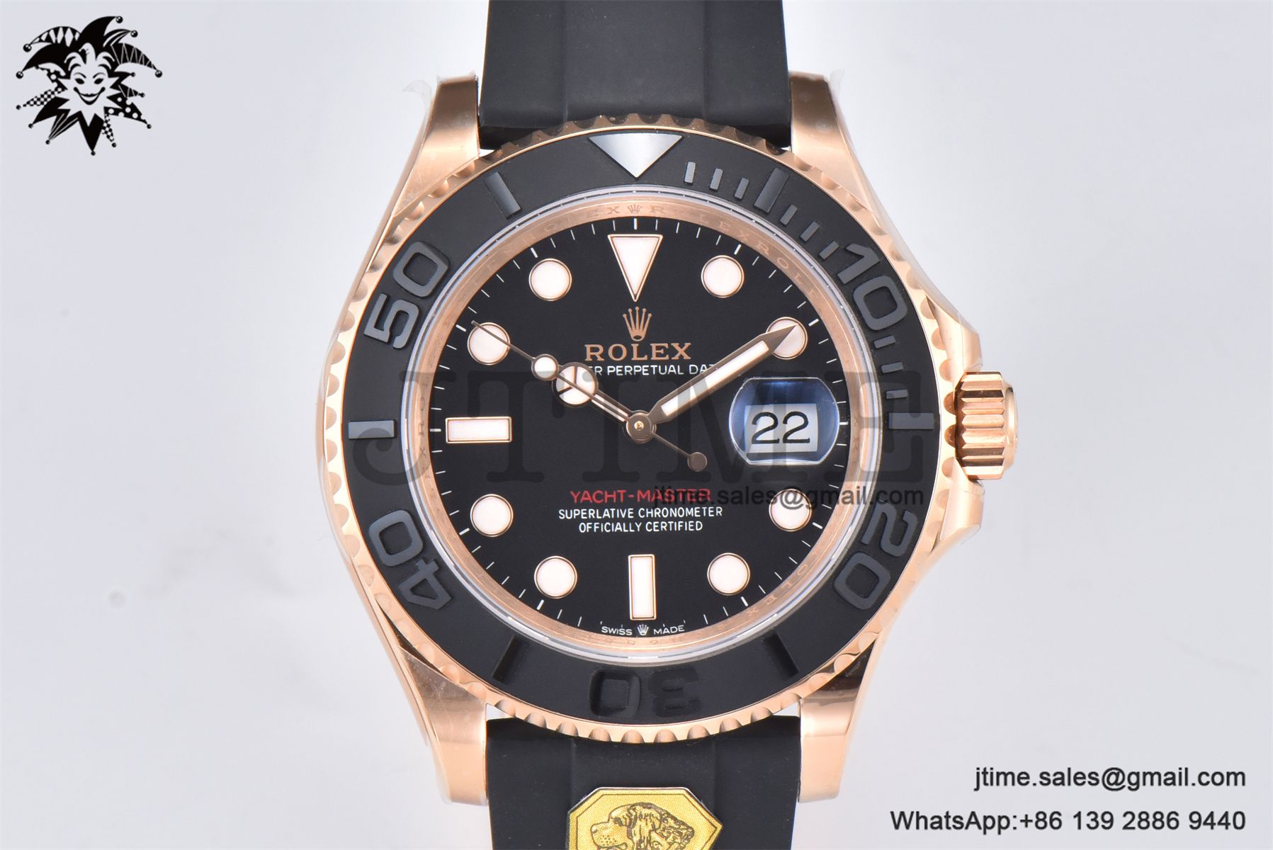 Yacht-Master 126655 Gold Factory 1:1 Best Edition Black Ceramic Bezel on Oysterflex Strap VR3235 (Tungsten Heavy Version) - Image 2